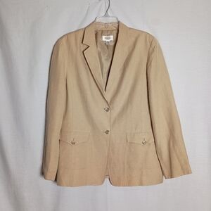 Talbot's Silk & Linen Blend Khaki Colored Pantsuit Size 12